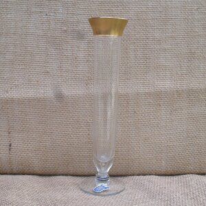 Vintage WV Glass Gold Top Bud Vase